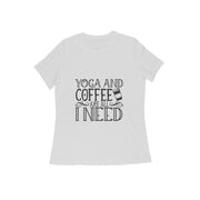 Essential Blend - Women's 'Yoga and Coffee' Comfort Cotton T-Shirt