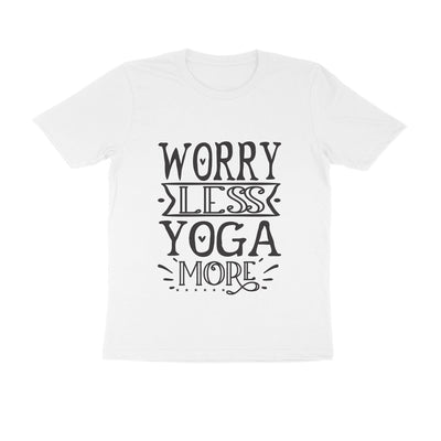 Mindful Mantra - Men's 'Worry Less, Yoga More' Cotton T-Shirt