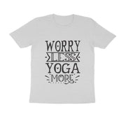 Mindful Mantra - Men's 'Worry Less, Yoga More' Cotton T-Shirt