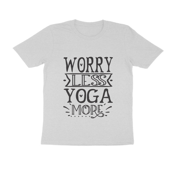 Mindful Mantra - Men's 'Worry Less, Yoga More' Cotton T-Shirt