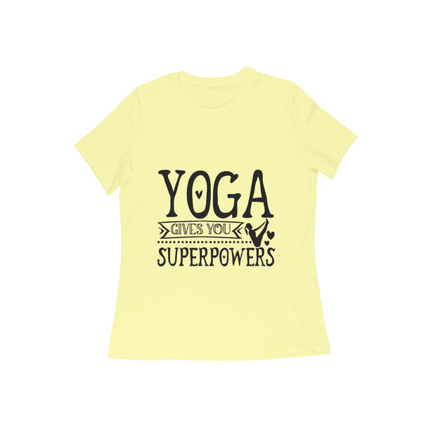 Asana Power - Women's 'Yoga Gives You Superpowers' Cotton T-Shirt