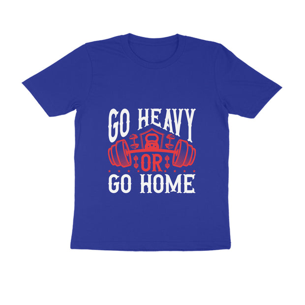 Max Effort Muscle - Unisex 'Go Heavy or Go Home' Cotton Gym T-Shirt