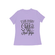 this mom runs on coffee and yoga womens tshirt