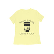 Caffeinated Zen - Women's 'Coffee & Yoga' Casual Cotton T-Shirt