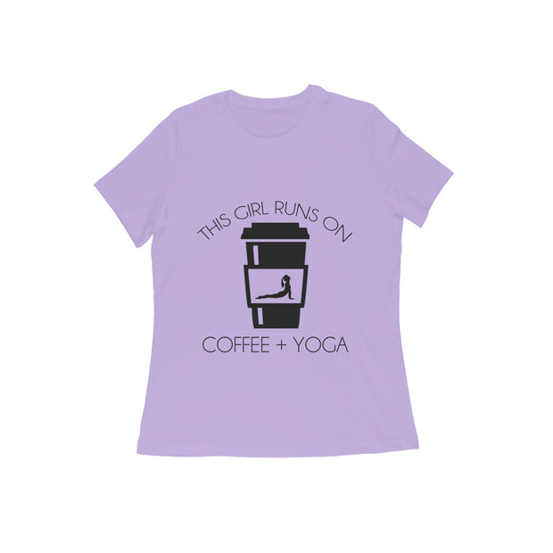 Caffeinated Zen - Women's 'Coffee & Yoga' Casual Cotton T-Shirt