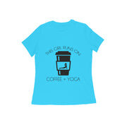 Caffeinated Zen - Women's 'Coffee & Yoga' Casual Cotton T-Shirt