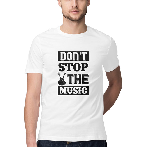 "Don't Stop The Music" Men's White Tee